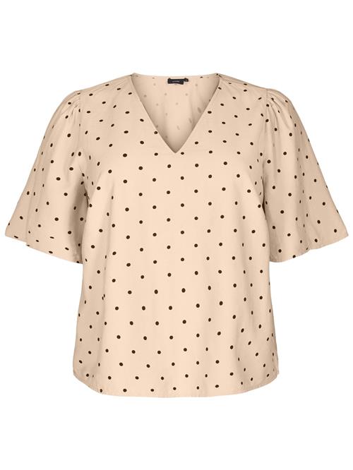 Zizzi Bluse 'Mdot'  beige / mørkebrun