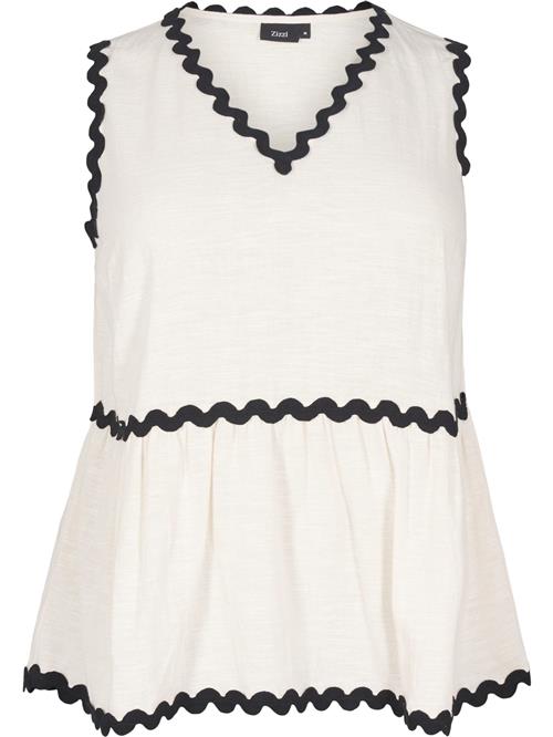 Zizzi Bluse 'MCINNA'  ecru / sort