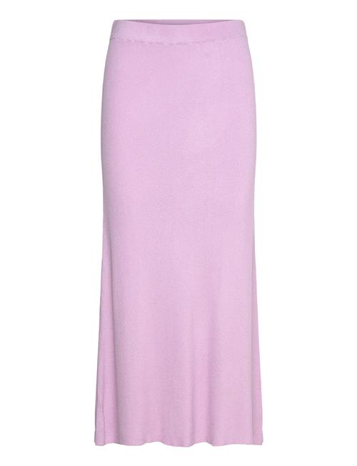 Se Fine Knit Rib A-Line Skirt Davida Cashmere Pink ved Booztlet