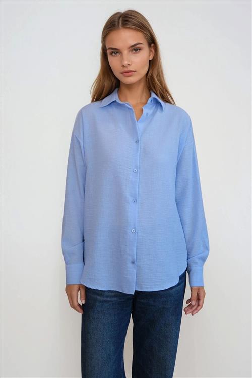 Lilly Skjorte - Lys Blå - XL - TeeShoppen