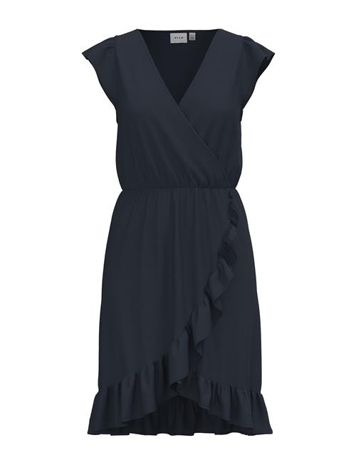 Vimo Y S/S Wrap Flounce Dress /1/Ka Vila Navy