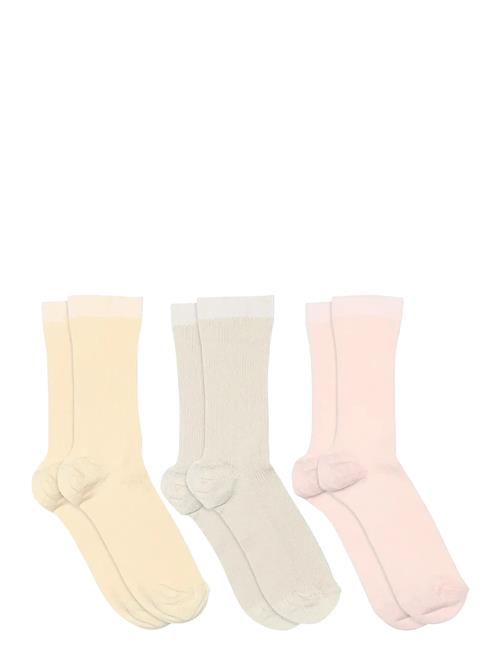 Fine Cotton Rib Socks 3-Pack Mp Denmark Patterned