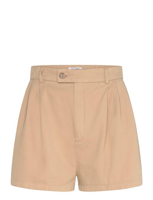 High Waist Pleated Cotton Shor Filippa K Beige