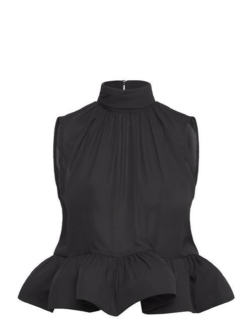 Lune Halterneck Frilled Hem Blouse Malina Black