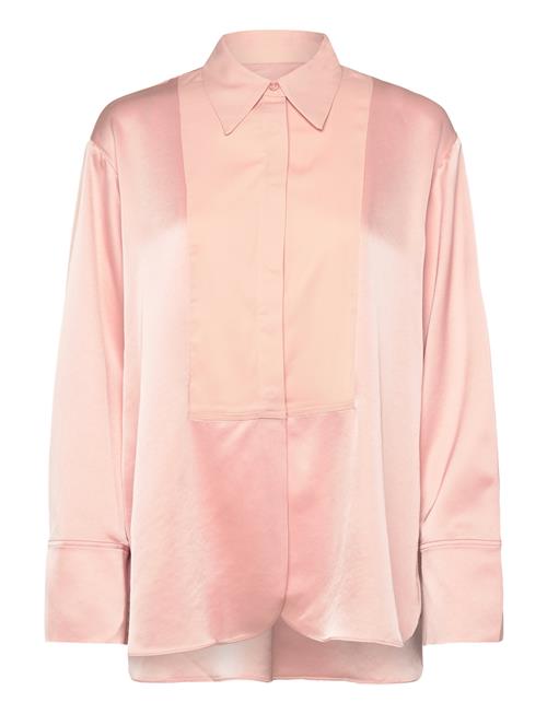 Corinna Over D Satin Shirt Malina Pink