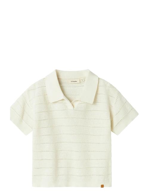 Nmmglivo Ss Knit Polo Lil Lil'Atelier Cream