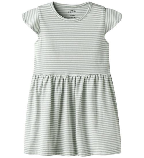 Name It Kjole - NmfVinanna - Aqua Gray/Bright White