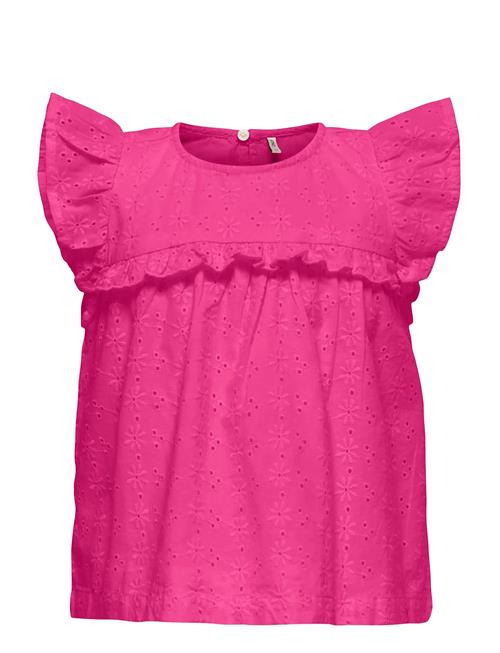 Kmgmargot Life S/L Embroidery Top Wvn Kids Only Pink