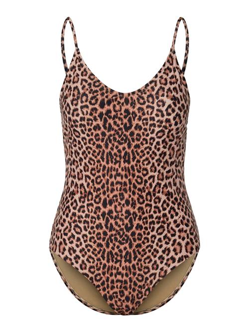 PIECES Badedragt 'PCBaomi'  beige / brun / sort