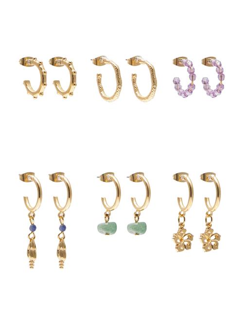 Pull&Bear Øreringe  blå / guld / mint / lyselilla