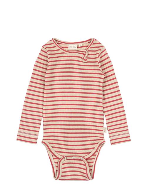 Body L/S Modal Striped Petit Piao Red