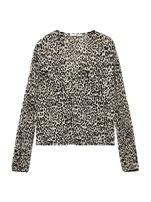 MANGO Bluse 'LIN'  beige / sort