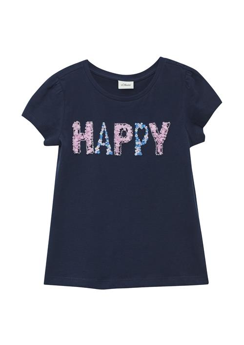 s.Oliver Bluser & t-shirts 'Artwork'  navy / hvid