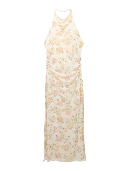 Pull&Bear Sommerkjole  creme / gul / mørkegrøn