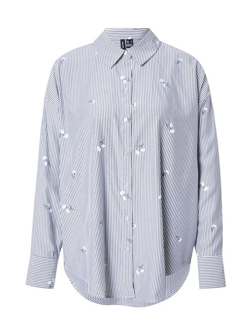 VERO MODA Bluse 'VMNORA'  navy / oliven / hvid