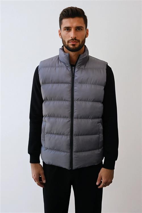 Puffer Vest - Grå - L - TeeShoppen
