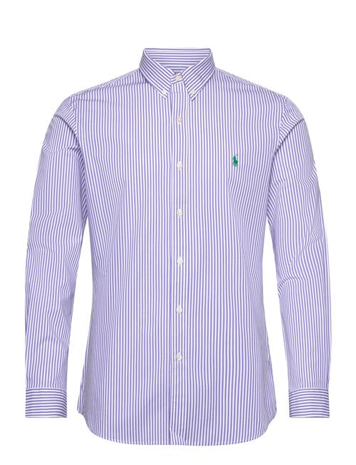 Se Slim Fit Striped Stretch Poplin Shirt Polo Ralph Lauren Purple ved Booztlet