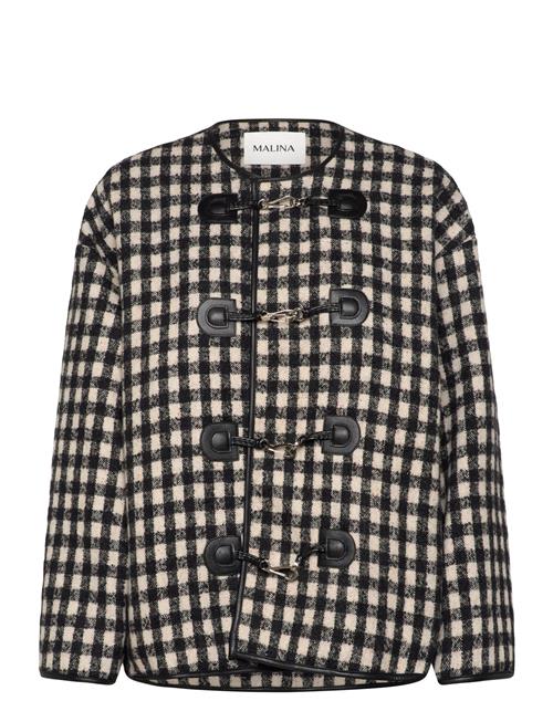 Lou Checkered Wool Blend Jacket Malina Black