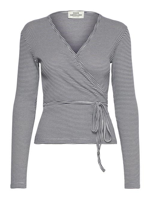 Se 2X2 Cotton Stripe Susi Ls Top Mads Nørgaard Navy ved Booztlet