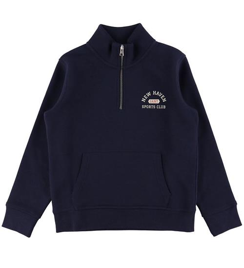 GANT Sweatshirt - Graphic Half Zip - Evening Blue