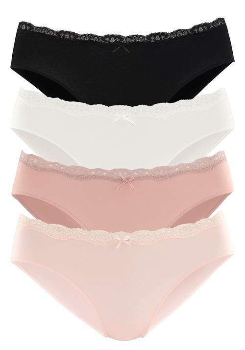 Se LASCANA Slip  lyserød / rosé / sort / hvid ved About You