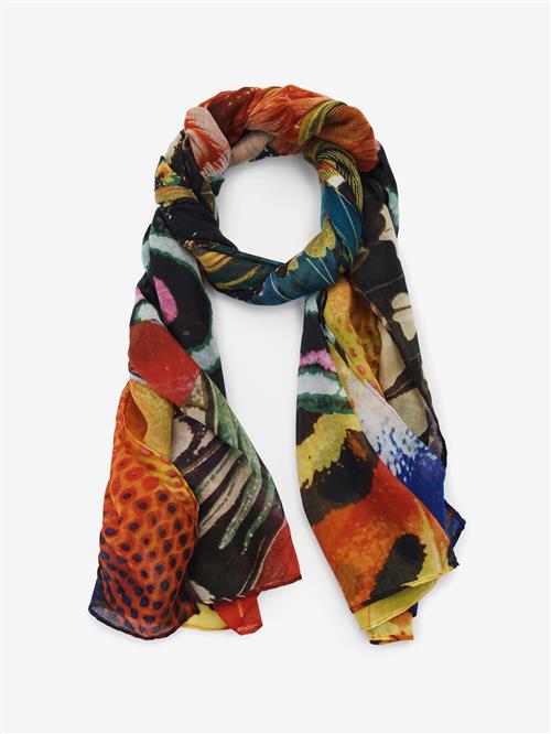 Desigual Sjal 'Designed By Mr. Christian Lacroix'  mørkeblå / oliven / petroleum / orangerød