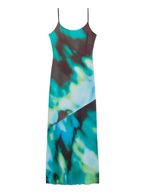 Desigual Sommerkjole 'Tie-Dye'  turkis / mørkebrun / lysegrøn / hvid