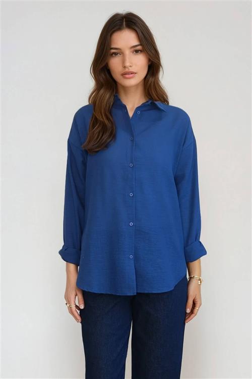 Lilly Skjorte - Navy - L - TeeShoppen