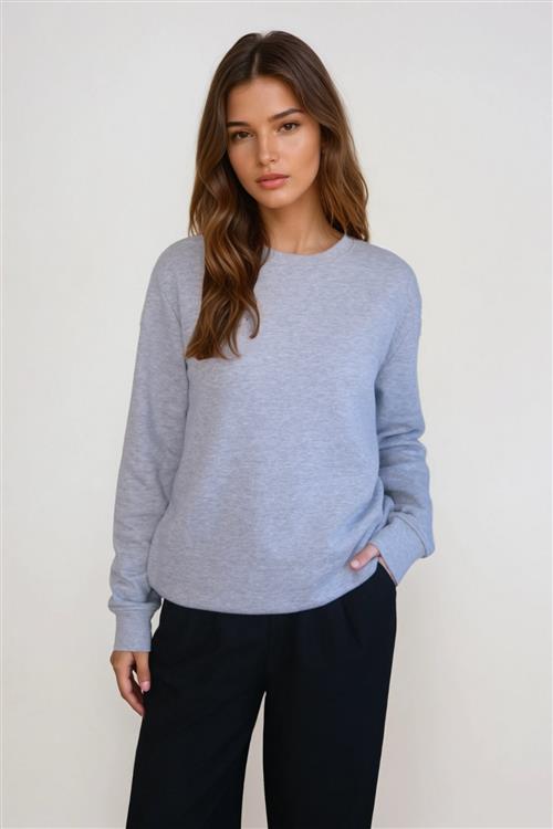 Essential Crewneck - Grå Melange - TeeShoppen