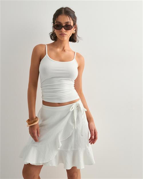 Pieces - Hvid - Pcsastina Hw Skirt Wvn Bc