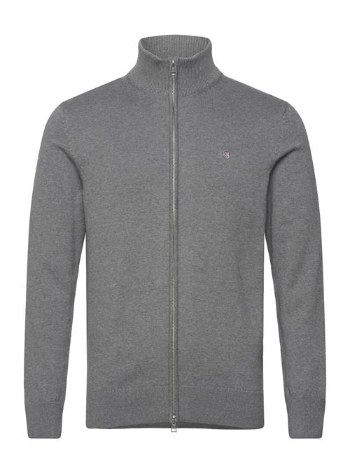 Casual Cotton Zip Cardigan GANT Grey