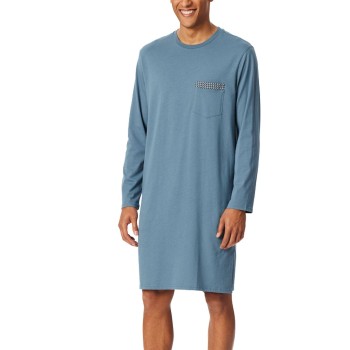 Schiesser Comfort Fit Nightwear Men Nightdress Blå bomuld XX-Large Herre