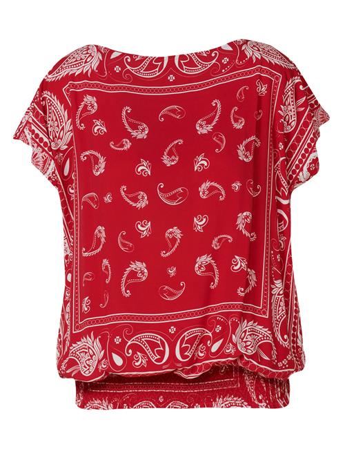 KOROSHI Bluse  knaldrød / hvid