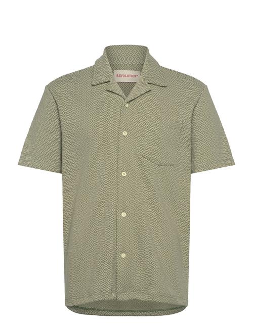 Jaquard Short-Sleeved Cuban Shirt Revolution Green