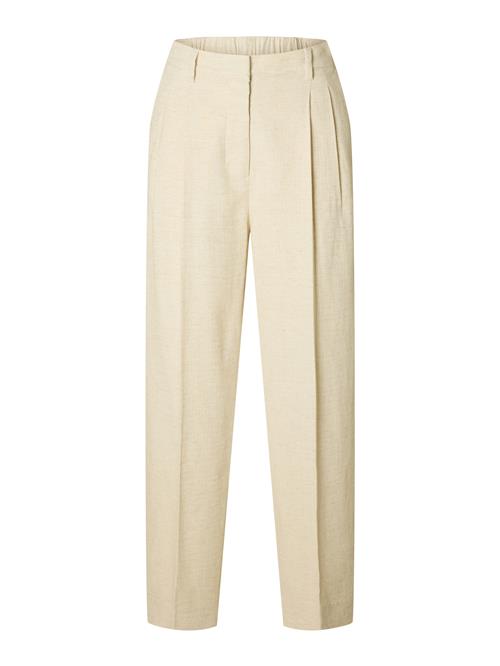 SELECTED FEMME Bukser med lægfolder 'SLFMara'  creme