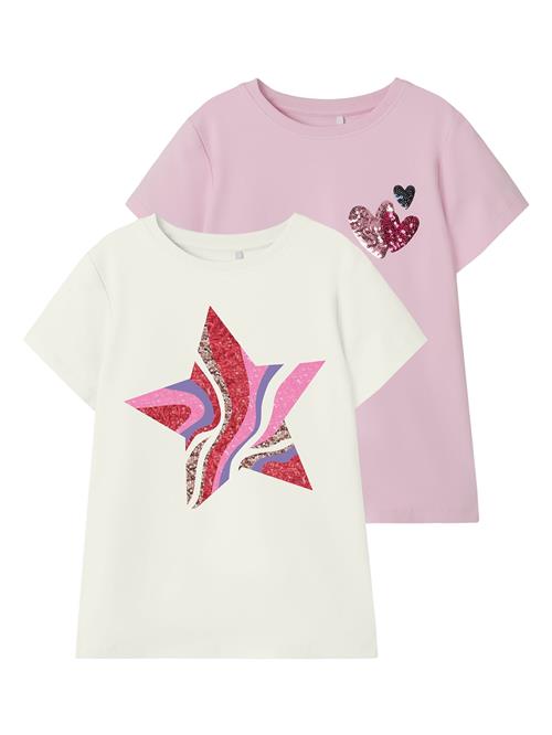 NAME IT Bluser & t-shirts 'NKFKassia'  pink / rød / sort / hvid