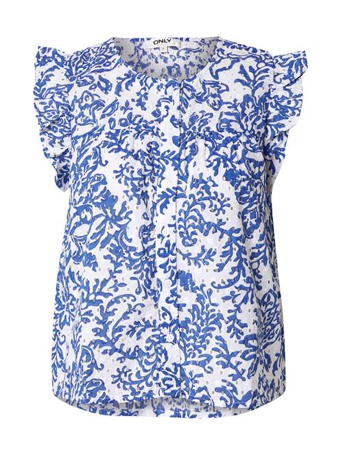 ONLY Bluse 'ONLAMANDA'  blå / hvid