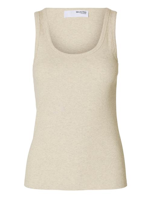 Slfanna U-Neck Tank Top Noos Selected Cream