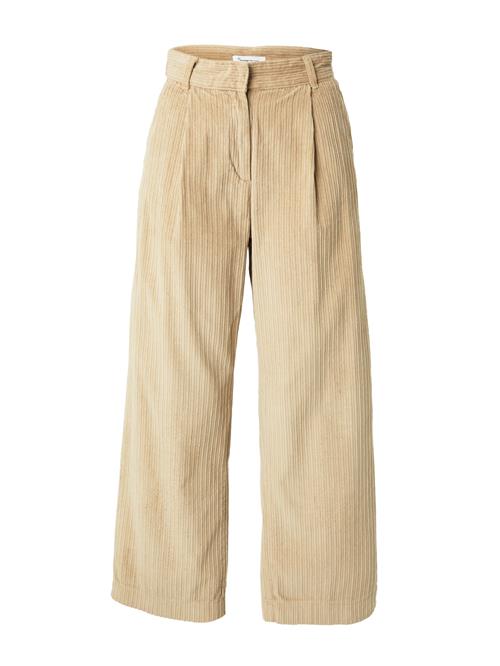 KnowledgeCotton Apparel Bukser med lægfolder 'POSEY'  beige