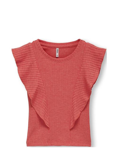 Kmgnella S/L Ruffle Top Jrs Kids Only Coral