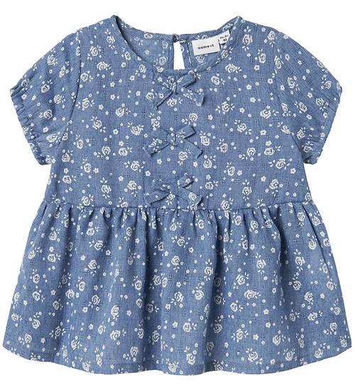 Name It Top - NmfHagy - Bleached Denim m. Blomster