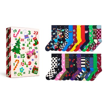 Happy socks Strømper 24P Advent Calendar Socks Gift Set Hvid bomuld Str 36/40