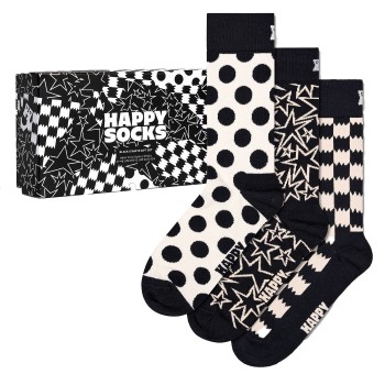 Happy socks Strømper 3P Black and White Socks Gift Box Sort/Hvid bomuld Str 41/46