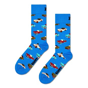 Happy socks Strømper Car Sock Blå bomuld Str 41/46