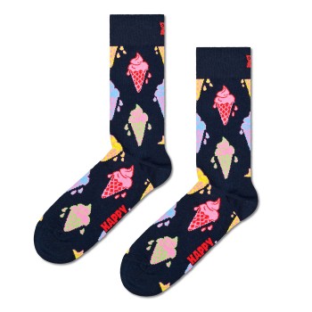 Happy socks Strømper Fun Ice Cream Sock Marineblå bomuld Str 36/40