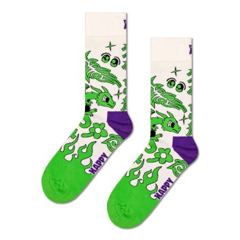 Happy socks Strømper Hyper Dragon Sock Hvid Mønster bomuld Str 41/46