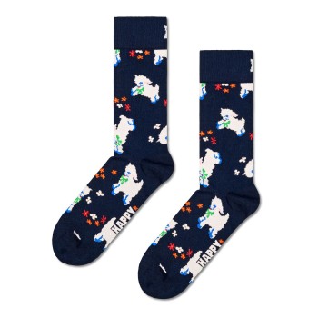 Happy socks Strømper Lamb Sock Marine mønster bomuld Str 36/40