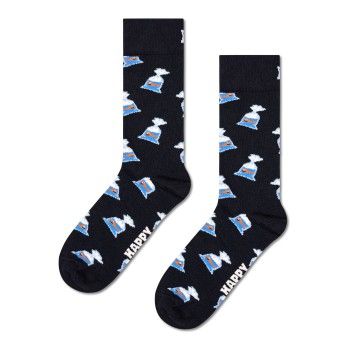 Happy socks Strømper Something Fishy Sock Sort bomuld Str 41/46