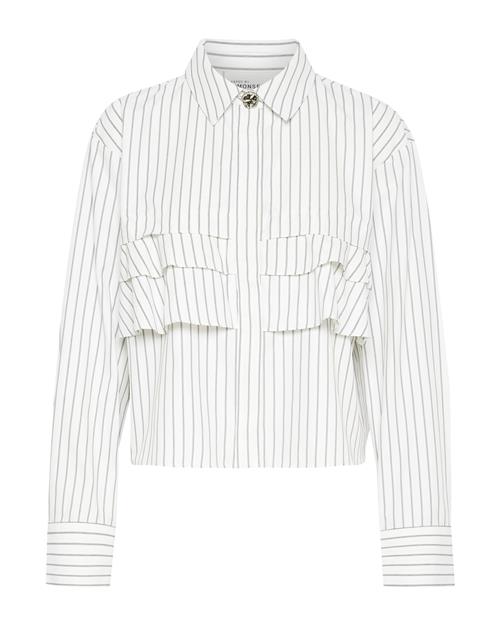 KAREN BY SIMONSEN Bluse 'KBUda Nilla'  grå / hvid