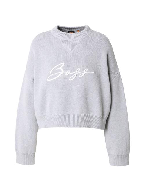 BOSS Pullover 'C_Finevra'  lysegrå / hvid